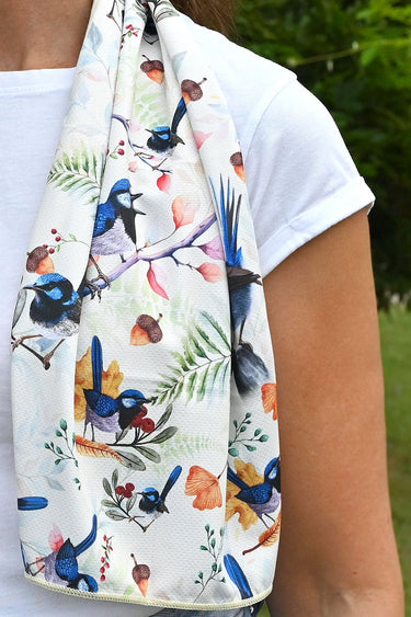 Cooling Towel - Blue Wren Cream - Wildlyready