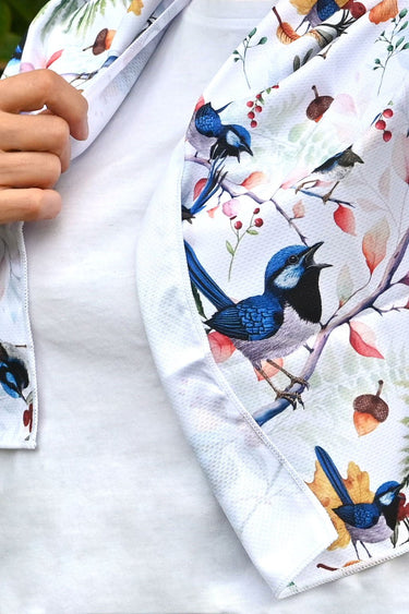 Cooling Towel - Blue Wren White - Wildlyready