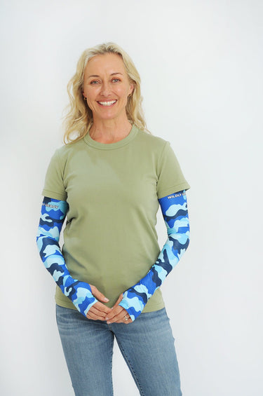 Cycling Protection Sleeves - Camouflage Blue - Wildlyready