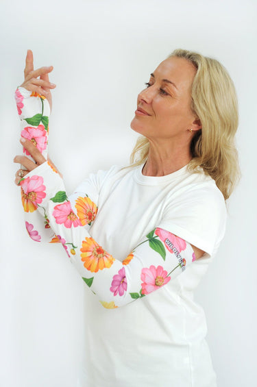 Cycling Protection Sleeves - Zinnia White - Wildlyready