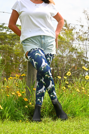 Gardening Protection Leg Sleeves - Cockatoo Blue - Wildlyready