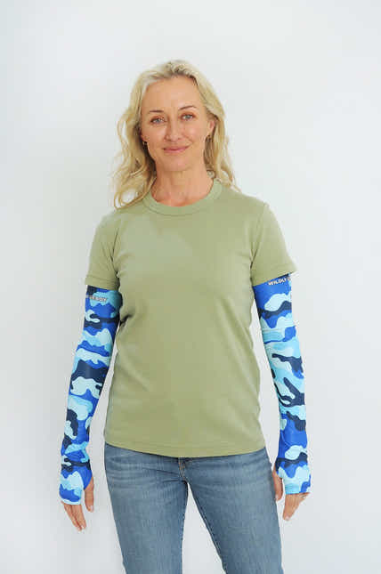 Cycling Protection Sleeves - Camouflage Blue - Wildlyready