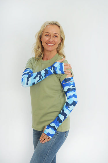 Cycling Protection Sleeves - Camouflage Blue - Wildlyready
