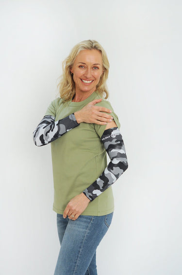 Cycling Protection Sleeves - Camouflage Grey - Wildlyready