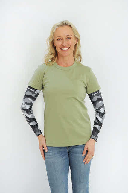 Cycling Protection Sleeves - Camouflage Grey - Wildlyready