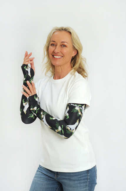 Cycling Protection Sleeves - Cockatoo Black - Wildlyready