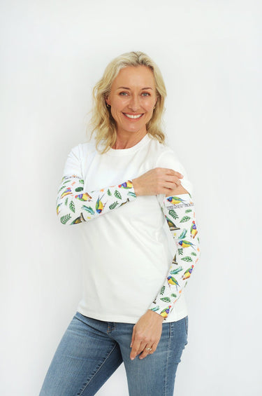 Cycling Protection Sleeves - Finch White - Wildlyready