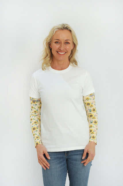 Cycling Protection Sleeves - Sunflower Cream - Wildlyready