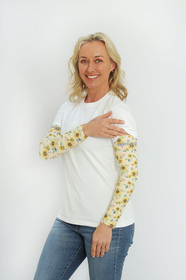 Cycling Protection Sleeves - Sunflower Cream - Wildlyready