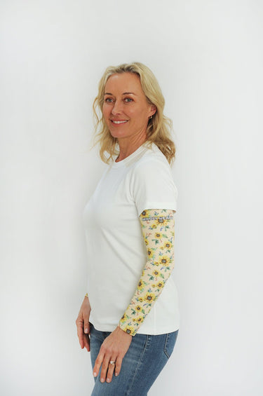 Cycling Protection Sleeves - Sunflower Cream - Wildlyready