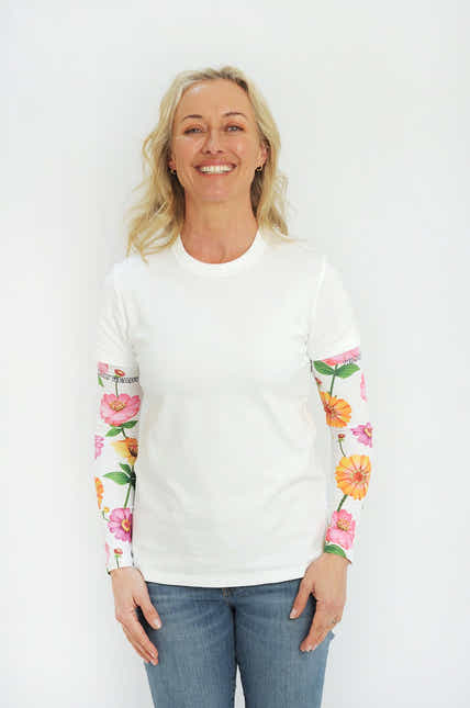 Cycling Protection Sleeves - Zinnia White - Wildlyready
