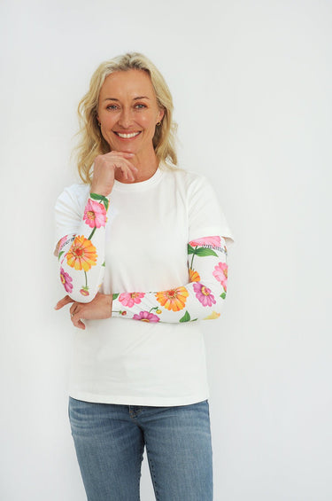 Cycling Protection Sleeves - Zinnia White - Wildlyready