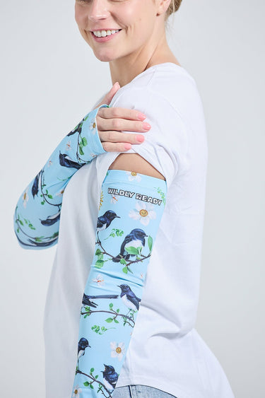 Gardening Protection Sleeves - Willie Wagtail Blue - Wildlyready