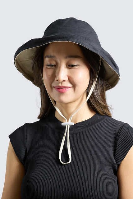 The Sundrift Packable Wide Brim Hat UPF50+ Black - Wildlyready